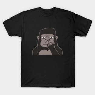 Rude Gorilla Picking Nose Using Middle Finger T-Shirt